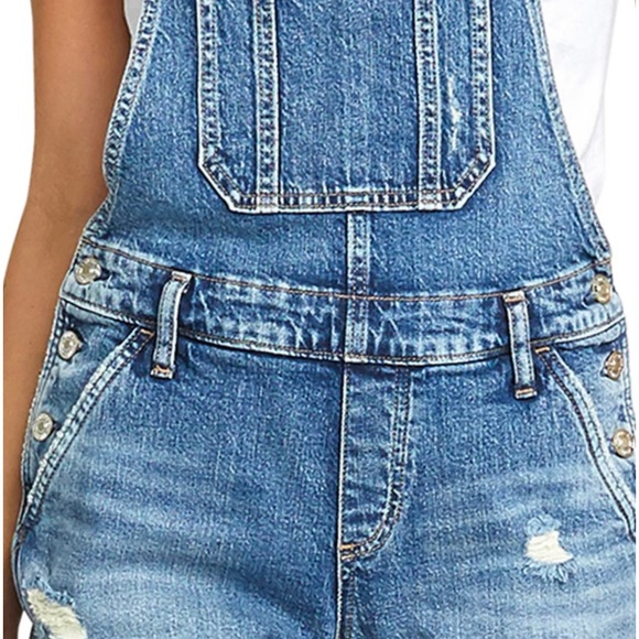 Silver Jeans Co. Denim Shortalls Size Small/Medium - Picture 4 of 16